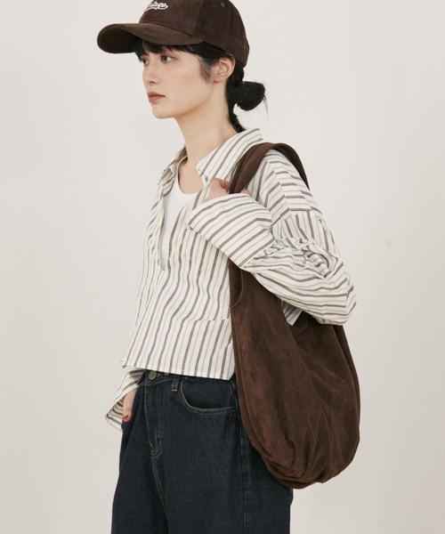 MERLOT(メルロー)の「【動画あり】マルチストライプショートスキッパーシャツ(シャツ/ブラウス・レディース・ブルー/ベージュ・FREE)」の9枚目の写真