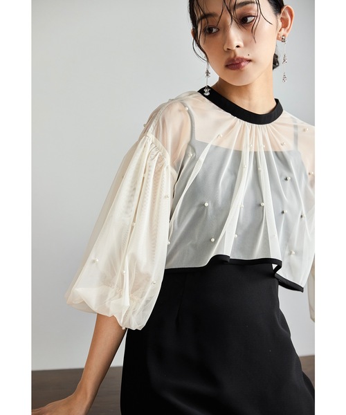 niana(ニアナ)の「パールチュールボレロセットドレス キャミワンピース 2点セット リボン 結婚式 二次会 成人式 同窓会 パーティードレス オケージョンドレス お呼ばれワンピース(ドレス・レディース・ブラック系その他/ネイビー/ベージュ系その他・M/L)」の13枚目の写真