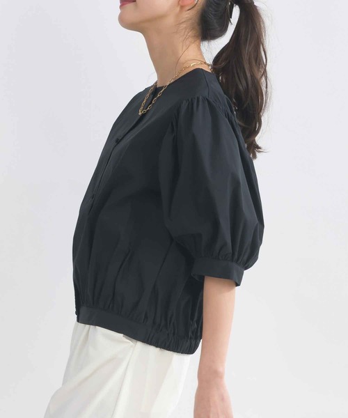 PICCIN(ピッチン)の「ノーカラーバルーンスリーブブラウス(シャツ/ブラウス・レディース・オフホワイト/ブラック/サックスブルー・M)」の20枚目の写真