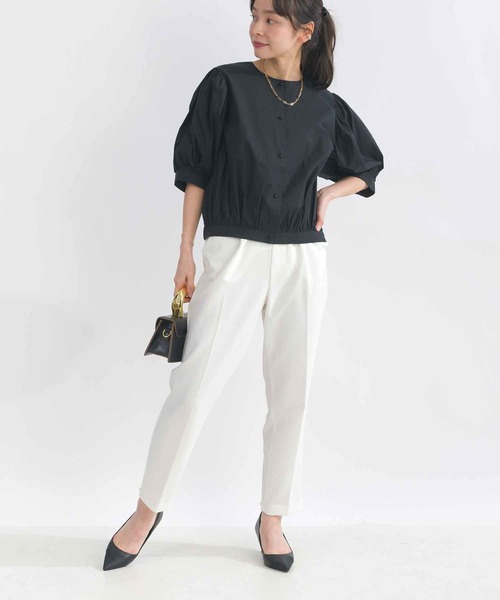 PICCIN(ピッチン)の「ノーカラーバルーンスリーブブラウス(シャツ/ブラウス・レディース・オフホワイト/ブラック/サックスブルー・M)」の18枚目の写真