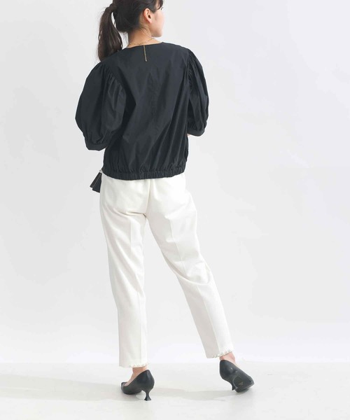 PICCIN(ピッチン)の「ノーカラーバルーンスリーブブラウス(シャツ/ブラウス・レディース・オフホワイト/ブラック/サックスブルー・M)」の16枚目の写真