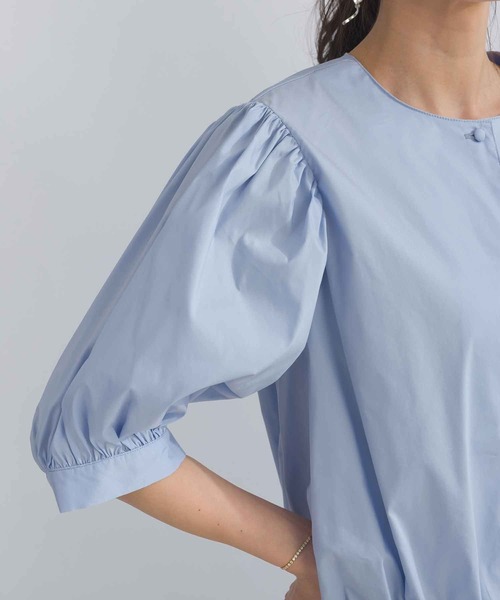 PICCIN(ピッチン)の「ノーカラーバルーンスリーブブラウス(シャツ/ブラウス・レディース・オフホワイト/ブラック/サックスブルー・M)」の14枚目の写真