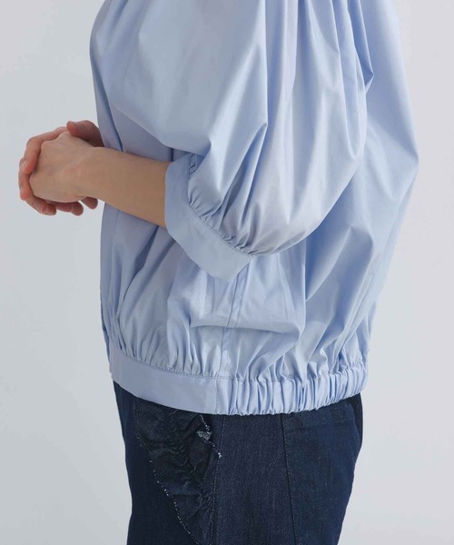 PICCIN(ピッチン)の「ノーカラーバルーンスリーブブラウス(シャツ/ブラウス・レディース・オフホワイト/ブラック/サックスブルー・M)」の13枚目の写真