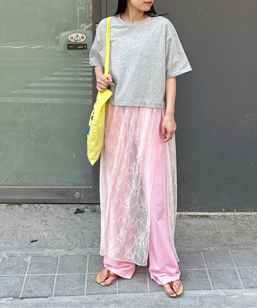 PILIT（ピリット）の「レース ドッキングワンピース（ワンピース・レディース・オフホワイト/杢グレー・MEDIUM）」の18枚目の写真