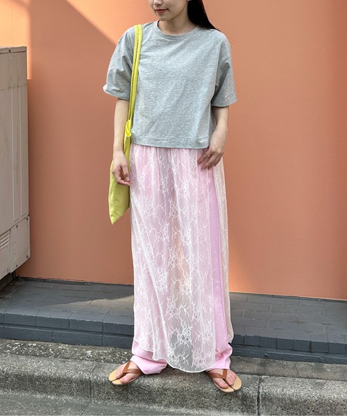 PILIT（ピリット）の「レース ドッキングワンピース（ワンピース・レディース・オフホワイト/杢グレー・MEDIUM）」の21枚目の写真