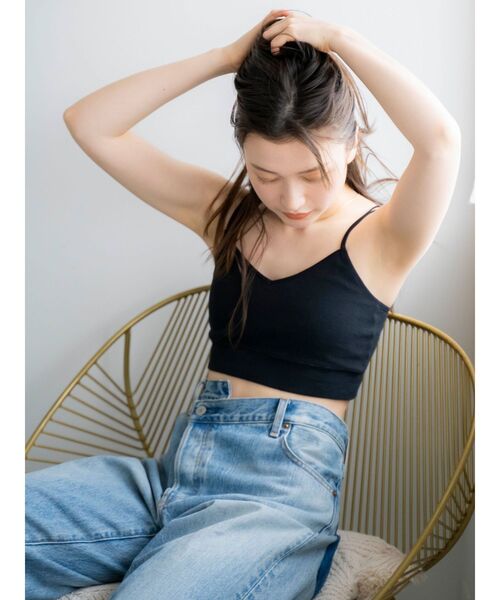Ungrid（アングリッド）の「ダブルストラップブラトップ（キャミソール・レディース・ブラック/オフホワイト/グレー・FREE）」の7枚目の写真
