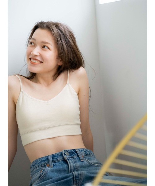 Ungrid（アングリッド）の「ダブルストラップブラトップ（キャミソール・レディース・ブラック/オフホワイト/グレー・FREE）」の2枚目の写真