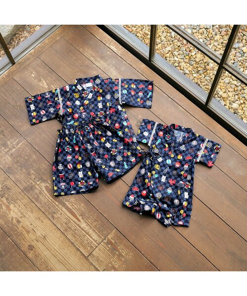 apres les cours（アプレレクール）の「【リンク】アプレのはんなりBOYS甚平（浴衣・キッズ・アイボリー/サックスブルー/ネイビー/ライトインディゴブルー/キナリ・80/130/120/110/100/90）」の14枚目の写真