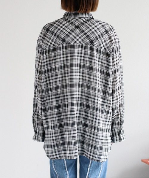 cepo(セポ)の「シアーチェックオーバーシャツ(シャツ/ブラウス・レディース・ブラック系その他/ベージュ系その他・M)」の12枚目の写真