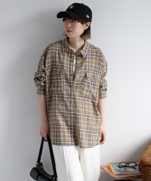 cepo(セポ)の「シアーチェックオーバーシャツ(シャツ/ブラウス・レディース・ブラック系その他/ベージュ系その他・M)」の19枚目の写真