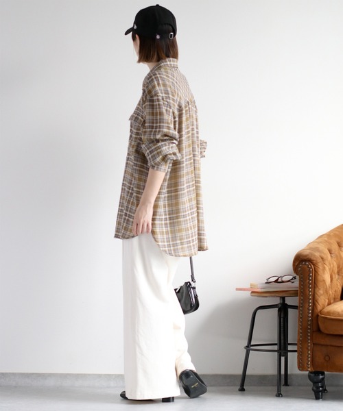 cepo(セポ)の「シアーチェックオーバーシャツ(シャツ/ブラウス・レディース・ブラック系その他/ベージュ系その他・M)」の22枚目の写真