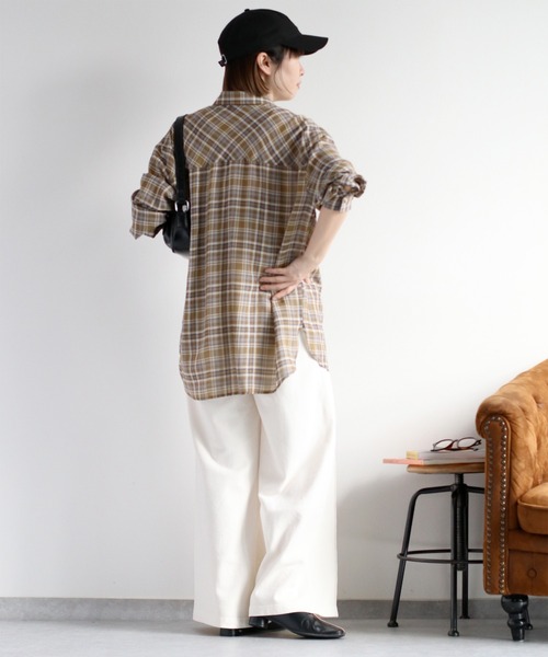 cepo(セポ)の「シアーチェックオーバーシャツ(シャツ/ブラウス・レディース・ブラック系その他/ベージュ系その他・M)」の21枚目の写真