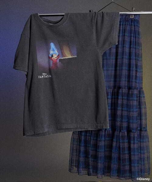 tシャツ 「DISNEY FANTASIA」 ボックスカラーフロントプリントTシャツ/ディズニー/ファンタジア/プリントTシャツ/ミッキーマウス レデ セール】【DISNEY FANTASIA】 ボックスカラーフロントプリントT