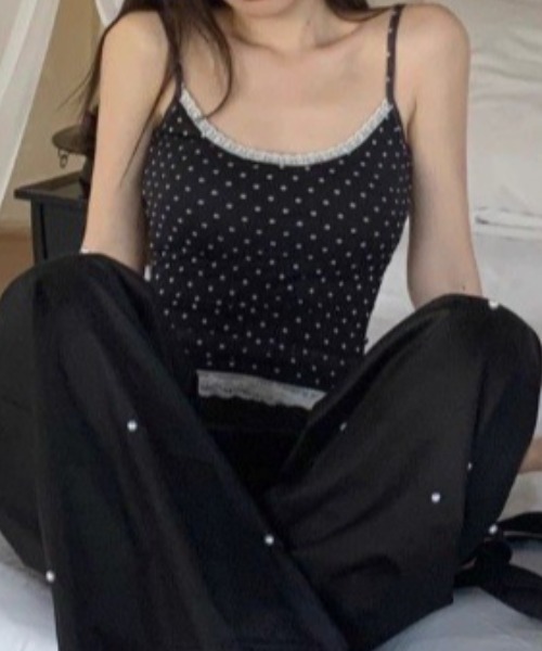 Mejoul(メジュール)の「ドット柄キャミソール(キャミソール・レディース・ホワイト/ブラック・F)」の15枚目の写真