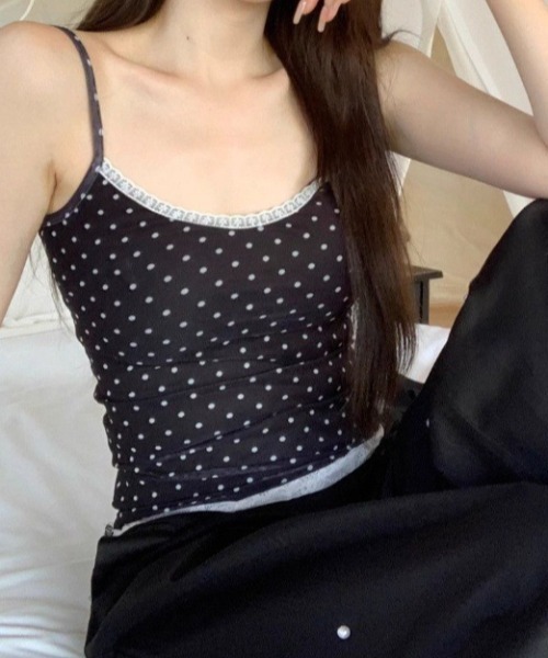 Mejoul(メジュール)の「ドット柄キャミソール(キャミソール・レディース・ホワイト/ブラック・F)」の20枚目の写真