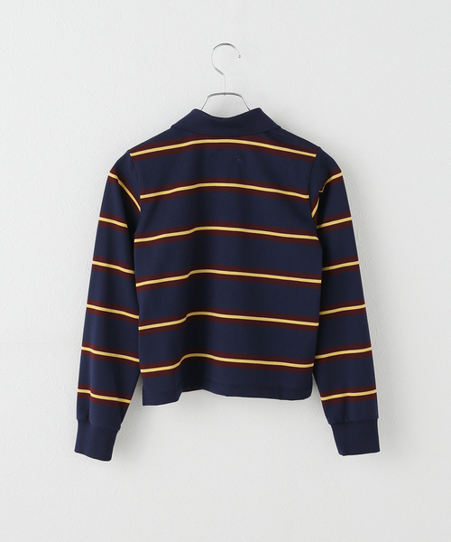 IENA（イエナ）の「INSCRIRE/アンスクリア Border Short Polo Shirt ポロシャツ I25SS-BC109（ポロシャツ・レディース・ネイビー・FREE）」の2枚目の写真