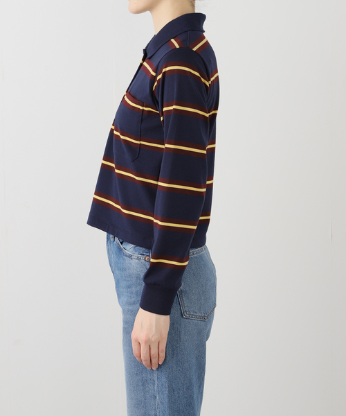 INSCRIRE/アンスクリア Border Short Polo Shirt ポロシャツ