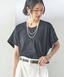 【SHIPS別注】assiette:〈手洗い可能〉プレミアム 天竺 Uネック TEE