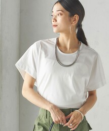 【SHIPS別注】assiette:〈手洗い可能〉プレミアム 天竺 Uネック TEE