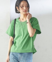 【SHIPS別注】assiette:〈手洗い可能〉プレミアム 天竺 Uネック TEE