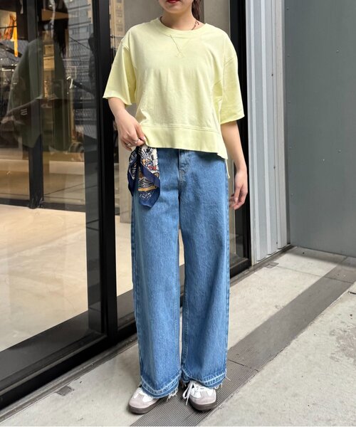CIAOPANIC TYPY(チャオパニックティピー)の「【すっきり見え】クロップド丈ピグメントTee(Tシャツ/カットソー・レディース・イエロー/ブラウン/チャコールグレー/グレー系その他・ONE SIZE)」の14枚目の写真