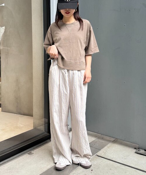 CIAOPANIC TYPY(チャオパニックティピー)の「【すっきり見え】クロップド丈ピグメントTee(Tシャツ/カットソー・レディース・イエロー/ブラウン/チャコールグレー/グレー系その他・ONE SIZE)」の18枚目の写真