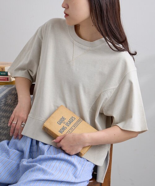 CIAOPANIC TYPY(チャオパニックティピー)の「【すっきり見え】クロップド丈ピグメントTee(Tシャツ/カットソー・レディース・イエロー/ブラウン/チャコールグレー/グレー系その他・ONE SIZE)」の19枚目の写真