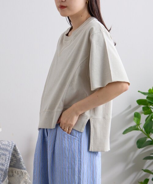 CIAOPANIC TYPY(チャオパニックティピー)の「【すっきり見え】クロップド丈ピグメントTee(Tシャツ/カットソー・レディース・イエロー/ブラウン/チャコールグレー/グレー系その他・ONE SIZE)」の22枚目の写真