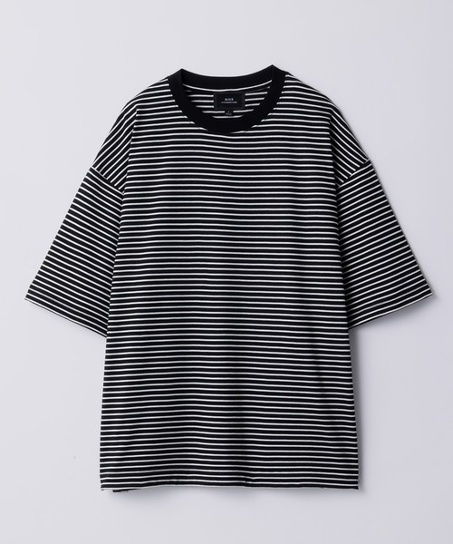 SLICK/スリック】Micro Border Drawstring T-Shirt / マイクロ
