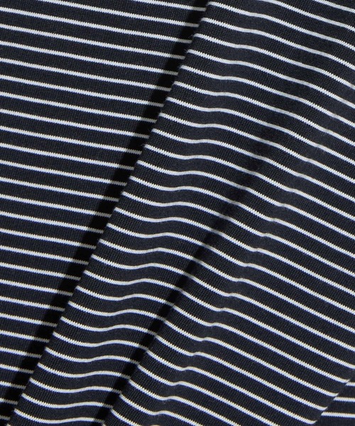 SLICK(スリック)の「【SLICK/スリック】Micro Border Drawstring T-Shirt / マイクロボーダードローストリングTシャツ /オーバーサイズ シルエット / ヘビーウェイト(Tシャツ/カットソー・メンズ・キナリ/ブラック/ブラウン/ブラック系その他・1/2/3)」の22枚目の写真
