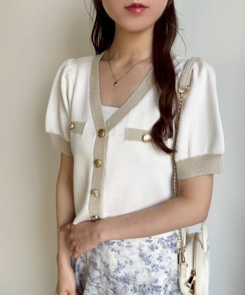 one after another NICE CLAUP(ワンアフターアナザーナイスクラップ)の「セット対応/配色ニットカーディガン(ニット/セーター・レディース・ピンク/ネイビー/サックスブルー/アイボリー・FREE)」の22枚目の写真