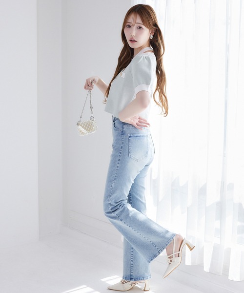 one after another NICE CLAUP(ワンアフターアナザーナイスクラップ)の「セット対応/配色ニットカーディガン(ニット/セーター・レディース・ピンク/ネイビー/サックスブルー/アイボリー・FREE)」の6枚目の写真