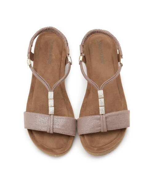 SHOO・LA・RUE（シューラルー）の「ビジューYストラップサンダル（サンダル・レディース・ダークグレー/ゴールド/ナチュラル・35/45）」の8枚目の写真