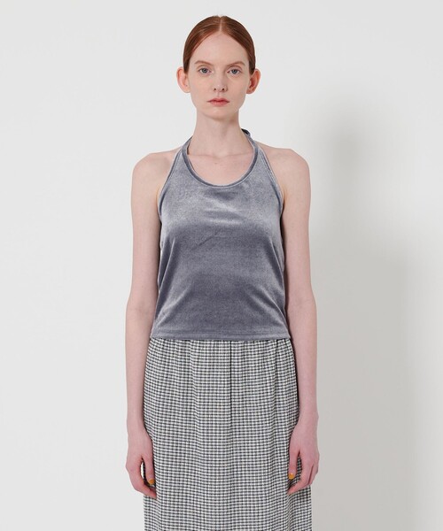 Steven Alan（スティーブンアラン）の「＜Steven Alan＞ベロア ホルターネック Tシャツ（その他トップス・レディース・ライトピンク/オフホワイト/コバルトブルー・FREE）」の8枚目の写真