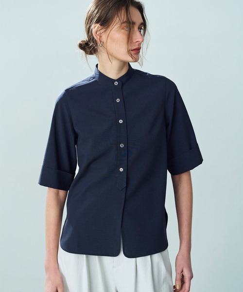 N.O.R.C(ノーク)の「ウォッシャブルハーフスリーブシャツ【CLEAN MOTION】(シャツ/ブラウス・レディース・ネイビー/チャコール・フリー)」の10枚目の写真