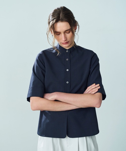 N.O.R.C(ノーク)の「ウォッシャブルハーフスリーブシャツ【CLEAN MOTION】(シャツ/ブラウス・レディース・ネイビー/チャコール・フリー)」の11枚目の写真
