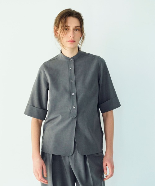 N.O.R.C(ノーク)の「ウォッシャブルハーフスリーブシャツ【CLEAN MOTION】(シャツ/ブラウス・レディース・ネイビー/チャコール・フリー)」の14枚目の写真