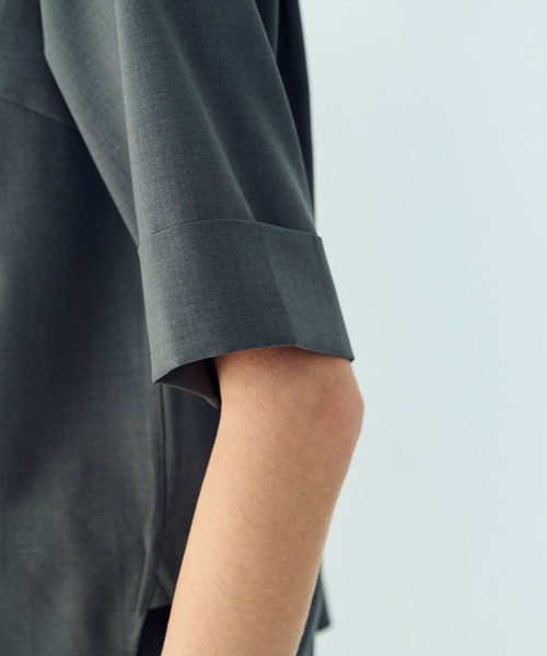 N.O.R.C(ノーク)の「ウォッシャブルハーフスリーブシャツ【CLEAN MOTION】(シャツ/ブラウス・レディース・ネイビー/チャコール・フリー)」の21枚目の写真