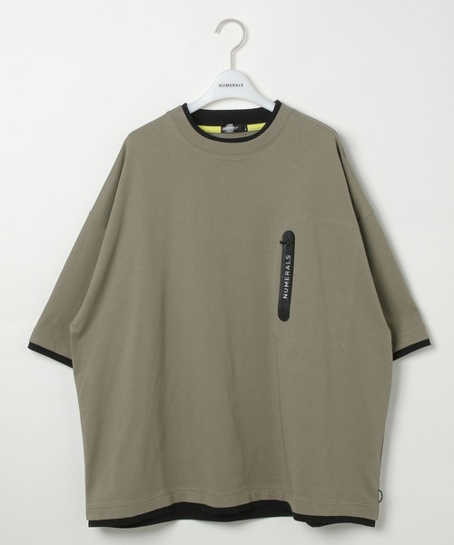 NUMERALS（ヌメラルズ）の「【NUMERALS】フェイクレイヤードTEE（Tシャツ/カットソー・メンズ・オフホワイト/ブラック/カーキ・LARGE/MEDIUM）」の3枚目の写真