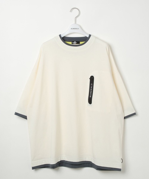 NUMERALS（ヌメラルズ）の「【NUMERALS】フェイクレイヤードTEE（Tシャツ/カットソー・メンズ・オフホワイト/ブラック/カーキ・LARGE/MEDIUM）」の4枚目の写真