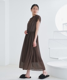 楊柳シフォンドットワンピース