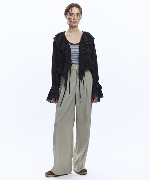 PUBLIC TOKYO（パブリックトウキョウ）の「PUBLIC SLACKS PLAIN（スラックス・レディース・ベージュ/パープル/ブラウン・1/2/4/3/0）」の4枚目の写真