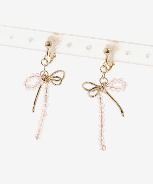 MAJESTIC LEGON（マジェスティックレゴン）の「ビーズモチーフイヤリング（イヤリング・レディース・オフホワイト/ピンク・FREE）」の7枚目の写真