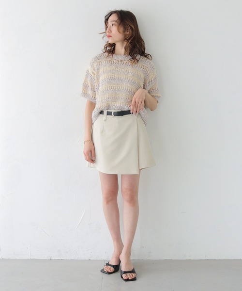 CLEIO（クレイオ）の「【CLEIO】ベルト付きスカート風キュロットパンツ BELTED SKIRT-STYLE CULOTTES PANTS/737-13680（その他パンツ・レディース・モカ/アイボリー/ブラック・FREE）」の9枚目の写真