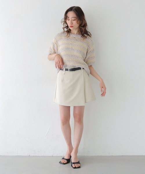 CLEIO（クレイオ）の「【CLEIO】ベルト付きスカート風キュロットパンツ BELTED SKIRT-STYLE CULOTTES PANTS/737-13680（その他パンツ・レディース・モカ/アイボリー/ブラック・FREE）」の10枚目の写真