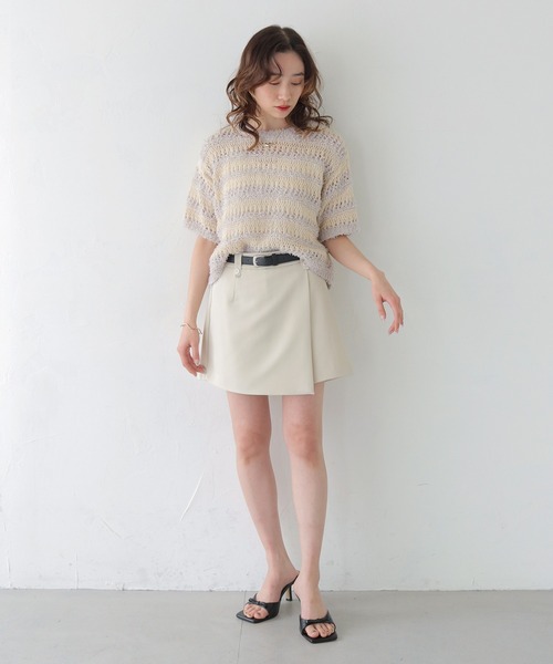 CLEIO（クレイオ）の「【CLEIO】ベルト付きスカート風キュロットパンツ BELTED SKIRT-STYLE CULOTTES PANTS/737-13680（その他パンツ・レディース・モカ/アイボリー/ブラック・FREE）」の11枚目の写真