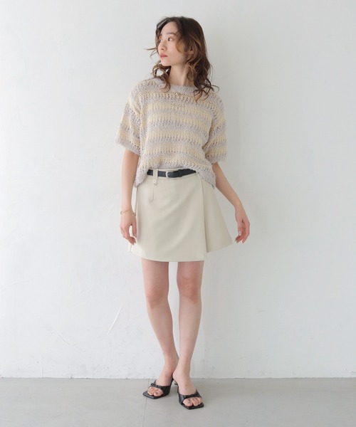 CLEIO（クレイオ）の「【CLEIO】ベルト付きスカート風キュロットパンツ BELTED SKIRT-STYLE CULOTTES PANTS/737-13680（その他パンツ・レディース・モカ/アイボリー/ブラック・FREE）」の12枚目の写真