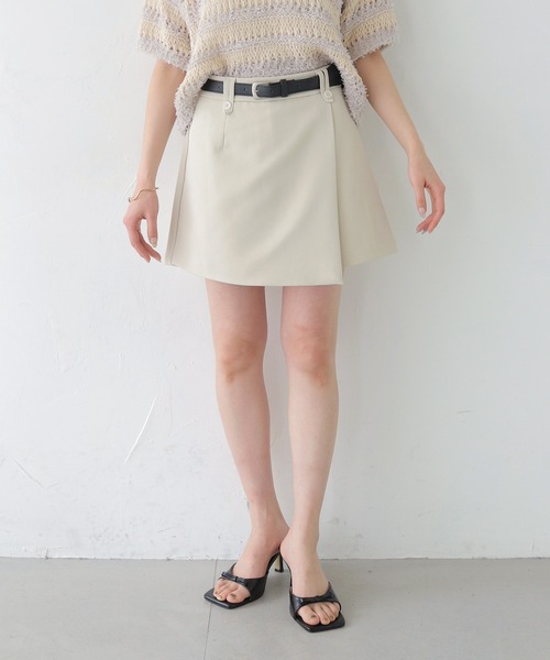 CLEIO（クレイオ）の「【CLEIO】ベルト付きスカート風キュロットパンツ BELTED SKIRT-STYLE CULOTTES PANTS/737-13680（その他パンツ・レディース・モカ/アイボリー/ブラック・FREE）」の5枚目の写真