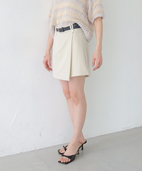 CLEIO（クレイオ）の「【CLEIO】ベルト付きスカート風キュロットパンツ BELTED SKIRT-STYLE CULOTTES PANTS/737-13680（その他パンツ・レディース・モカ/アイボリー/ブラック・FREE）」の6枚目の写真