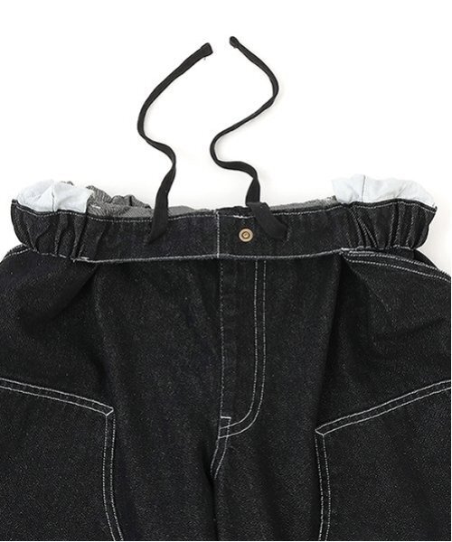 GLAZOS（グラソス）の「【大人向けサイズあり】ダブルニーペインターバギーショーツ_GLSW（デニムパンツ・キッズ・ダークブルー/ブラック・S/LL/M/L）」の18枚目の写真